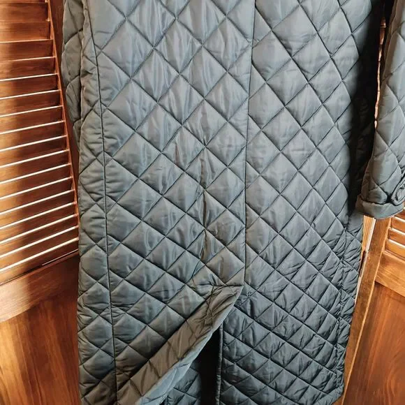 Rebecca Minkoff Quilted Twill Long Coat Black Womens Size S - Picture 9 of 15